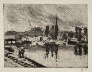 Utsikt över Rouen, 1884. av Camille Jacob Pissarro