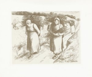 Kvinnor bär bögar Porteuses de fagott av Camille Jacob Pissarro