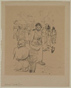 På marknaden av Camille Pissarro