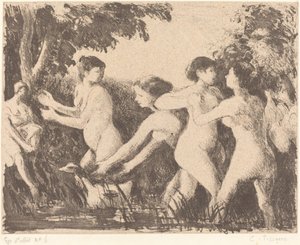 Baigneuses luttant Bathers Wrestling, c. 1896. av Camille Pissarro