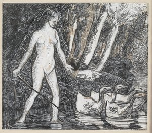 Badare med gäss, 1895 av Camille Jacob Pissarro