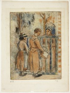 Beggar Women, ca 1894 (färgetsning, torrnål och akvatint på elfenbenspapper) av Camille Pissarro
