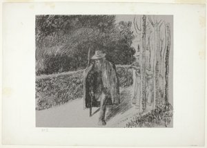 Tiggare med krycka av Camille Pissarro