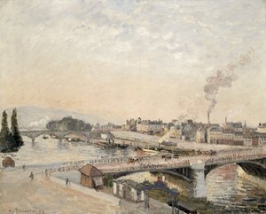 Boieldieu och Corneille broar av Camille Jacob Pissarro