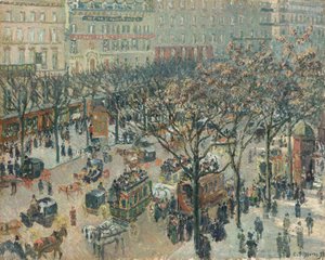 Boulevard des Italiens, Morgon, Solljus, 1897. av Camille Pissarro