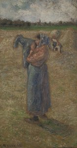 Kvinna på fälten, 1882. av Camille Pissarro