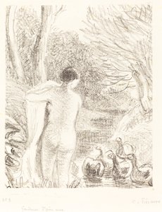 Naken gåsflicka, ca. 1897. av Camille Pissarro