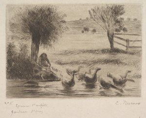 Gåsflicka, 1888. av Camille Jacob Pissarro