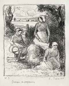 Grupp bönder av Camille Pissarro
