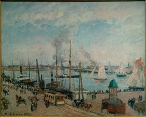 Le Havre hamn vid högvatten av Camille Jacob Pissarro