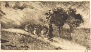 Valde korna i skymningen av Camille Pissarro