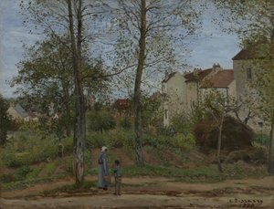 Hus i Bougival (höst) av Camille Pissarro