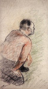 Julien Tanguy (krita på papper) av Camille Pissarro