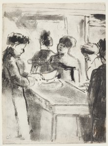 La Charcuterie (Fläskslagaren) 1895 (monotyp med handfärgning i djuptryck) av Camille Jacob Pissarro