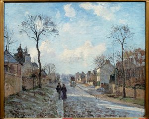 Vägen till Louveciennes Målning av Camille Pissarro (1830-1903) 1872 Sön. 0,6x0,73 m Paris, Orsay-museet av Camille Jacob Pissarro