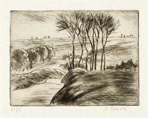 Landskap vid Osny av Camille Jacob Pissarro