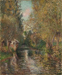 Tvättstugan vid Bazincourt av Camille Pissarro