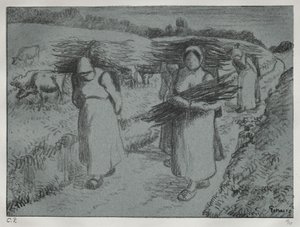 Bönder som bär fagots av Camille Pissarro
