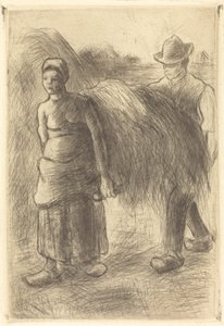 Bönder som bär hö av Camille Pissarro