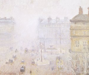 Place du Theatre Francais: Dimeffekt av Camille Jacob Pissarro