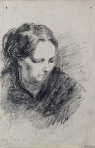 Porträtt av Madame Pissarro, 1882 av Camille Pissarro
