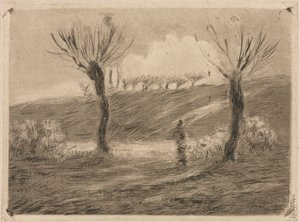Solnedgång av Camille Pissarro