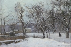 Snö på Louveciennes av Camille Pissarro