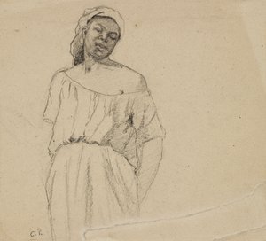 Studie av en neger, c1860 av Camille Pissarro