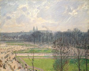 Tuileriernas trädgård en vintereftermiddag av Camille Jacob Pissarro