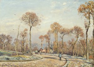 Vägen till Versailles, Louveciennes: Morgonfrost av Camille Jacob Pissarro