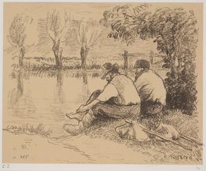 The Tramps, ca 1894 (litho) av Camille Jacob Pissarro