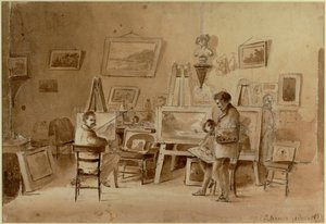 Konstnärens ateljé, Caracas, Venezuela Skiss ... av Camille Pissarro