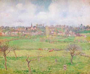 Utsikt över Bazincourt av Camille Pissarro