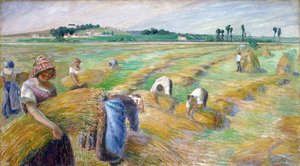 ""skörden"" Målning av Camille Pissarro (1830-1903) Dim 70,3x126 cm 1882 National Museum of Western Art, Tokyo av Camille Pissarro