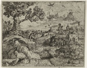 Landskap med molnig himmel av Camillo Berlinghieri