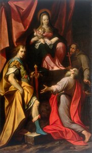 Madonna med barn och heliga Vitale och Jerome, verk av Camillo Procaccini, konserverat på Galleria Estense i Modena
