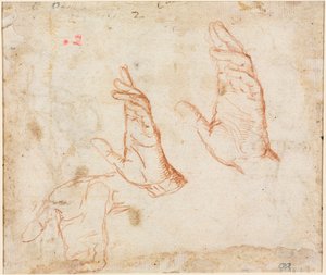 Study of Hands verso, c. 1590. av Camillo Procaccini
