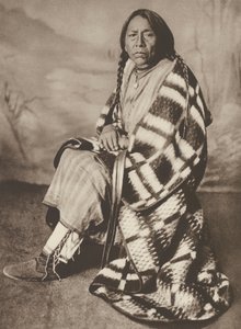 Kanada: Hustru till hövdingen "Crowfoot", creeindian, Maple Creek, Saskatchewan (svartvitt foto)