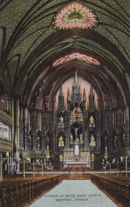 Interiör från Notre Dame-kyrkan, Montreal, Kanada (foto)