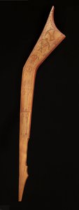 "Gunstock" Club, tidigt 1800-tal (trä, pigment)