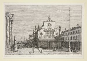 Imaginary View of S. Giacomo Di Rialto, från serien Vedute (Views) av Canaletto (Giovanni Antonio Canal)