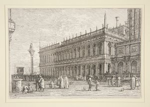 Bokhandeln. V., från serien Vedute (Views) av Canaletto (Giovanni Antonio Canal)