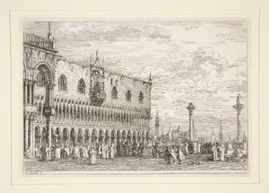 La Piera del Bando, V., från serien Vedute (Views) av Canaletto (Giovanni Antonio Canal)