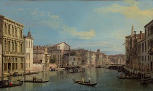 Canal Grande i Venedig från Palazzo Flangini till Campo San Marcuola av Canaletto (Giovanni Antonio Canal)