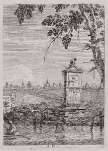 The Little Monument, från serien Vedute (Views) av Canaletto (Giovanni Antonio Canal)