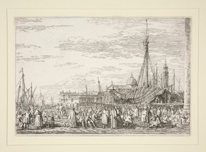 The Market on the Molo, från serien Vedute (Views) av Canaletto (Giovanni Antonio Canal)