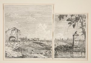 Vagnen som passerar över en bro, från serien Vedute (Views) av Canaletto (Giovanni Antonio Canal)