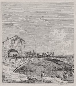Vagnen som passerar över en bro, från serien Vedute (Views) av Canaletto (Giovanni Antonio Canal)