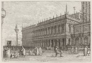La libreria. V. [övre till vänster], i eller före 1742. av Canaletto