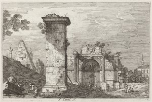 Landskap med ruinerade monument [höger], ca. 17351746. av Canaletto